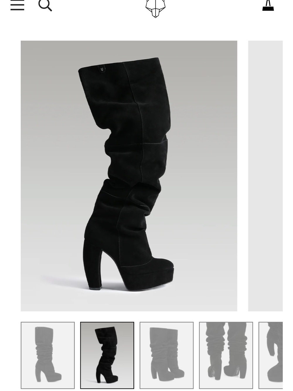 naked wardrobe Black Suede Over-the-Knee Slouch Platform Boots